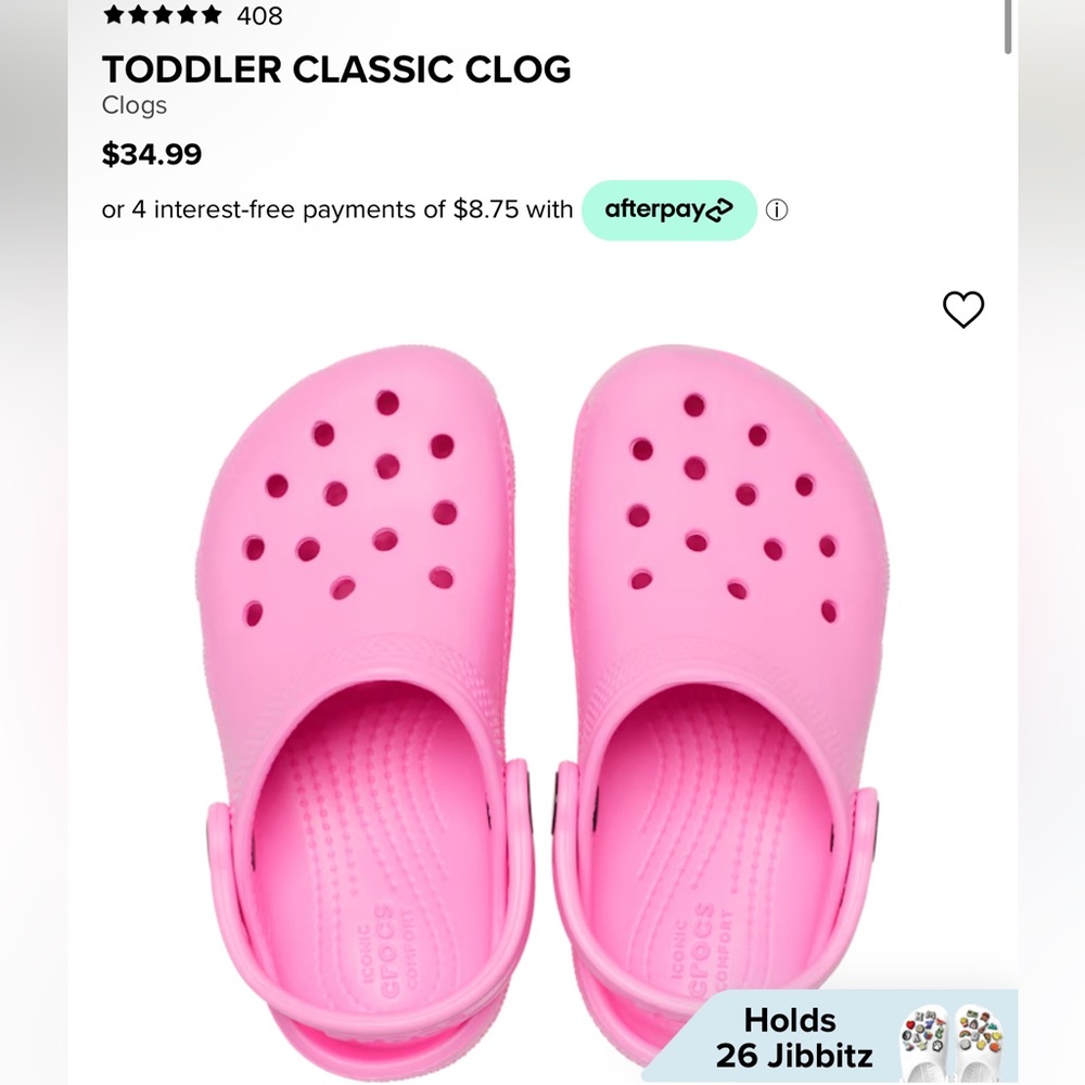 Toddler pink Crocs - size 8. Never worn!!!